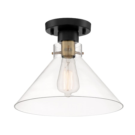 Designers Fountain 12in Willow Creek 1-Light Matte Black Ceiling Light Semi Flush Mount D204M-SF-MB